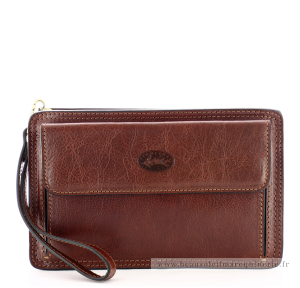 Pochette Francinel en cuir de vachette 656012-MAR  couleur Marron, vue de face