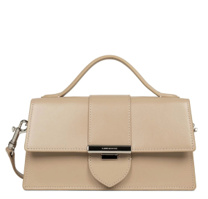 Sac baguette Lancaster à rabat fermoir Paris Ily 531-010-BE/FO beige foncé vue de face