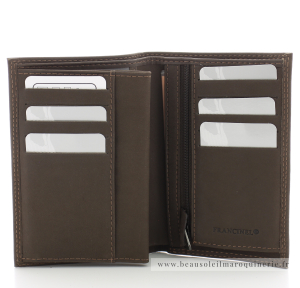 Grand portefeuille homme en cuir Francinel Bilbao 47932 Marron ouvert