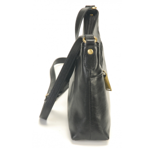 Sac bandoulière zippé Arthur & Aston Edith A123-05-A couleur noir vue de côté