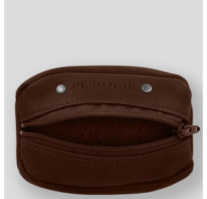 Porte monnaie Hector grain de café Les Ateliers Fourès 909COG couleur cognac vue intérieur