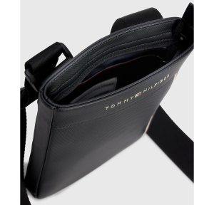 Petit sac bandoulière effet piqué Tommy Hilfiger AM0AM11313 BDS couleur noir vue intérieur