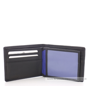 Petit portefeuille porte-cartes Serge Blanco Wyoming WYO21044 999 couleur noir vue intérieur