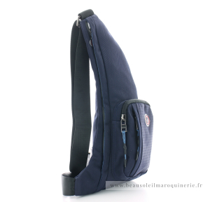 Sac monobretelle Serge Blanco Zippé BSH11006 couleur bleu, vue de côté