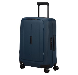 Valise cabine 55cm Essens 4 roues Samsonite 146909 couleur Bleu nuit, vue de profil