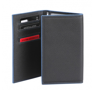 Porte-papiers Arthur Aston Joy en cuir 2319-939-A couleur Noir, ouvert