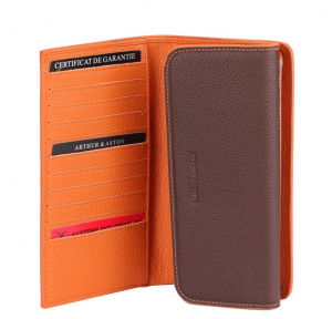 Compagnon femme Arthur & Aston Joy en cuir 2319-268 B couleur Marron, ouvert