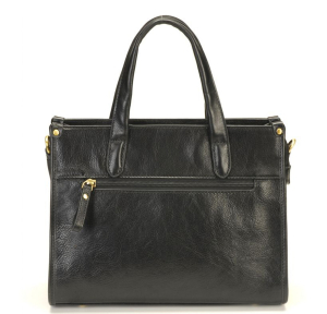 Sac porté main Arthur & Aston Edith en cuir A123-13 A couleur Noir, vue de dos