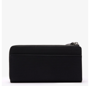 Portefeuille zip Lacoste Daily Lifestyle en toile enduite NF4374DB 000 Noir, vue de dos