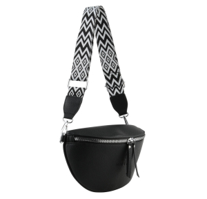 Sac banane à bandoulière Mia Joy Braddie MJ1701NR couleur noir vue de profil