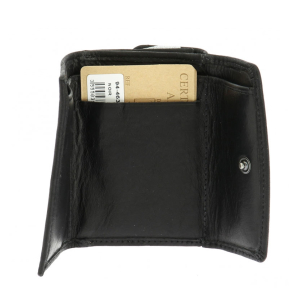 Porte-monnaie Arthur & Aston Louis rabat cuir gras 94-463-NOIR intérieur