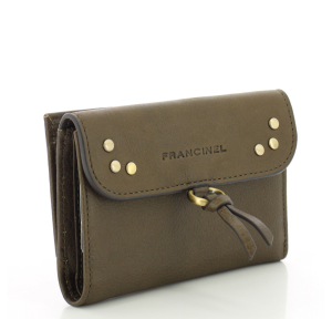 Portefeuille Francinel Enola en cuir 22707 KAK couleur Kaki, vue de profil