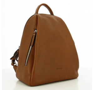 Sac à dos Gianni Conti en cuir pleine fleur 580519 COG couleur cognac, vue de côté