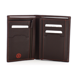 Portefeuille Serge Blanco porte-cartes en cuir WYO21021 183 couleur marron, vue intérieur