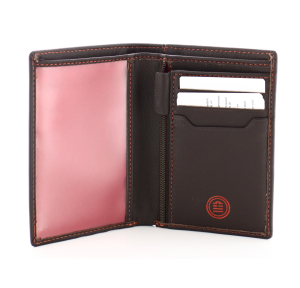 Porte-cartes Serge Blanco en cuir  2 compartiments WYO21052 183 couleur marron, ouvert