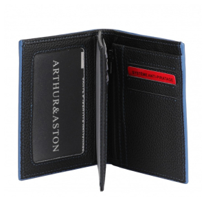 Portefeuille Arthur & Aston Joy en cuir 2319-800 A Noir, ouvert
