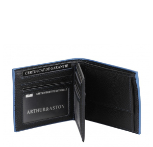 Portefeuille italien Arthur & Aston Joy en cuir 2319-126 A Noir, ouvert