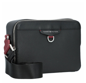 Sac bandoulière Tommy Hilfiger Structured Leathe TH AM0AM11558 BDS couleur noir, vue de côté