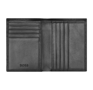 Porte-cartes double Classic Grained en cuir grainé référence HLE416 vue ouvert