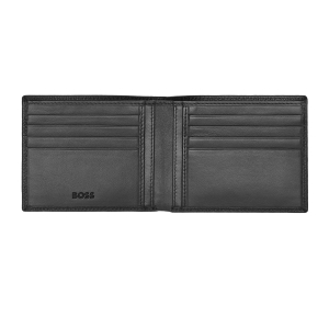 Portefeuille porte-cartes Hugo Boss en cuir référence HLW416 couleur noir vue intérieure