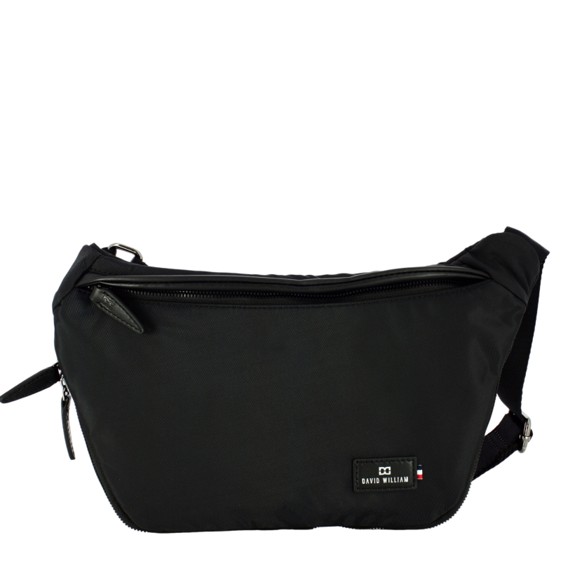 Sac besace homme David William zippé en toile D61366