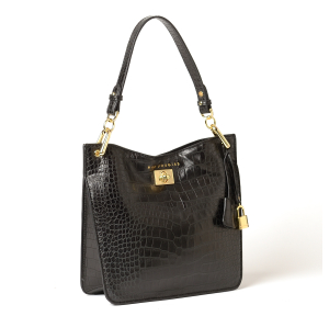Sac épaule Kentucky Romy cuir croco XS Noir KENTUCK-ROMY_XS_01CM côté