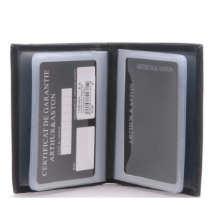 Porte cartes Arthur Aston Diego en cuir 1438-654 A couleur Noir, ouvert