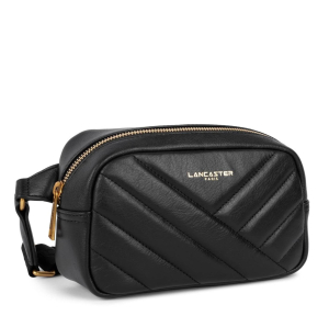 Sac banane zippé Lancaster Soft Matelassé 530-50 Noir, vue de profil