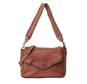 Sac porté épaule BIBA Portland en cuir POR10L CUERO couleur Cognac, vue de face