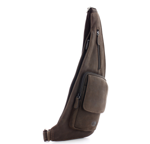 Sacoche bandoulière Francinel en cuir collection Bilbao couleur marron vue de côté