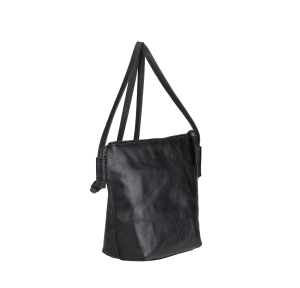 Sac porté bandoulière Noordsen en cuir N001-04U A Noir, vue de profil