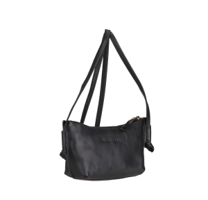 Petit sac bandoulière Noordsen en cuir N001-07U A Noir, vue de profil