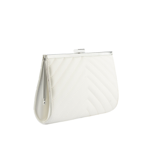 Pochette soirée Francinel en synthétique Selena 2246BLAN couleur blanc, vue de côté