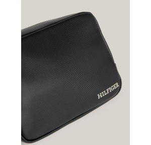Trousse de toilette Tommy Hlfiger finition en piqué texturé à logo AM0AM11839 BDS Noir, vue de profil