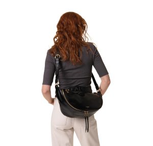 Sac porté croisé M Lancel Origami cuir lisse A1252810TU porté de dos