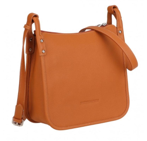 Sac bandoulière M Arthur & Aston Rosalia en cuir A163-02 B Cognac, vue de profil