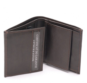 Porte monnaie +CC Arthur et Aston Pablo 1589-988C couleur Châtaigne, ouvert