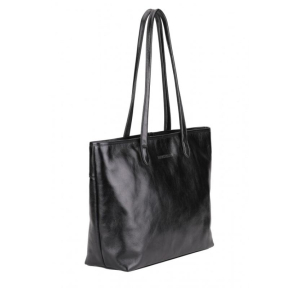 Sac shopping Arthur & Aston Edith en cuir A123-01GM A Noir, vue de profil