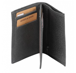 Portefeuille homme Arthur & Aston Marco en cuir 2158-799 A Noir, ouvert