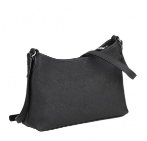Sac bandoulière femme Arthur & Aston Rosalia en cuir A163-05 A Noir, vue de profil