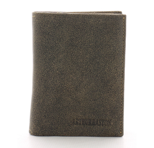 Portefeuille Arthur Aston en cuir gras couleur châtaigne vue de face