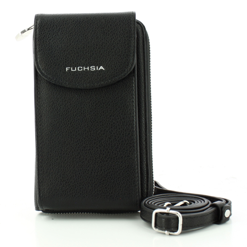 Fuchsia Quilted Rhinestone Cellphone Bag