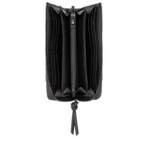 Portefeuille zippé Longchamp 3D en cuir de veau L3418HCV 001 Noir, intérieur