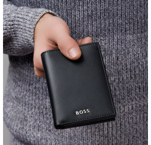 Porte-cartes pliant Hugo Boss Classic Smooth HLG403A Noir porté