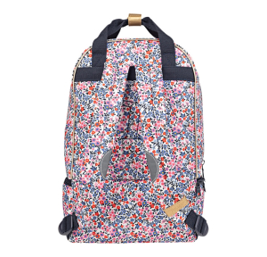 Sac à dos repas Tann's Antonia fleurs et pompons 68265 Bleu, vue de dos