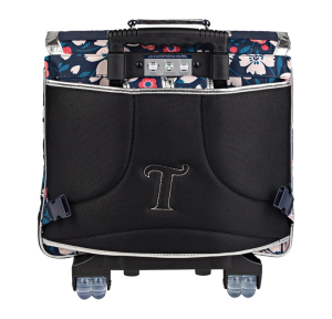 Cartable roulettes 41 cm Tann's Floriane fleurs 43262 couleur multicolore, vue de dos