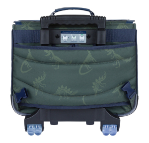 Cartable trolley 38cm Tann's Timothée 42277 couleur Kaki, vue de dos sans bretelles