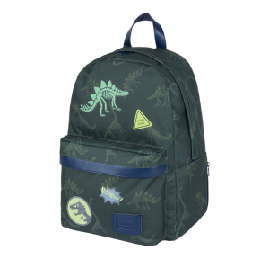 Sac à dos simple M Tann's Timothée dinosaure 62277 couleur kaki, vue de côté