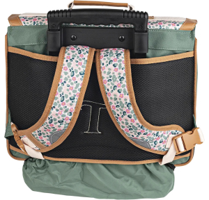 Cartable trolley 38cm Tann's Iris avec porte-clés fleur 42267 Vert dos