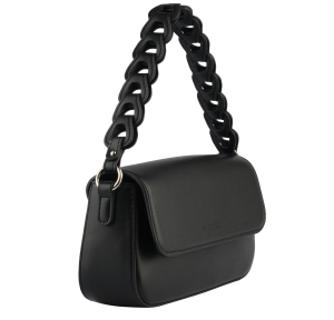 Petit sac porté épaule Francinel Benedicte anse tressée 22812 NR couleur Noir, vue de profil